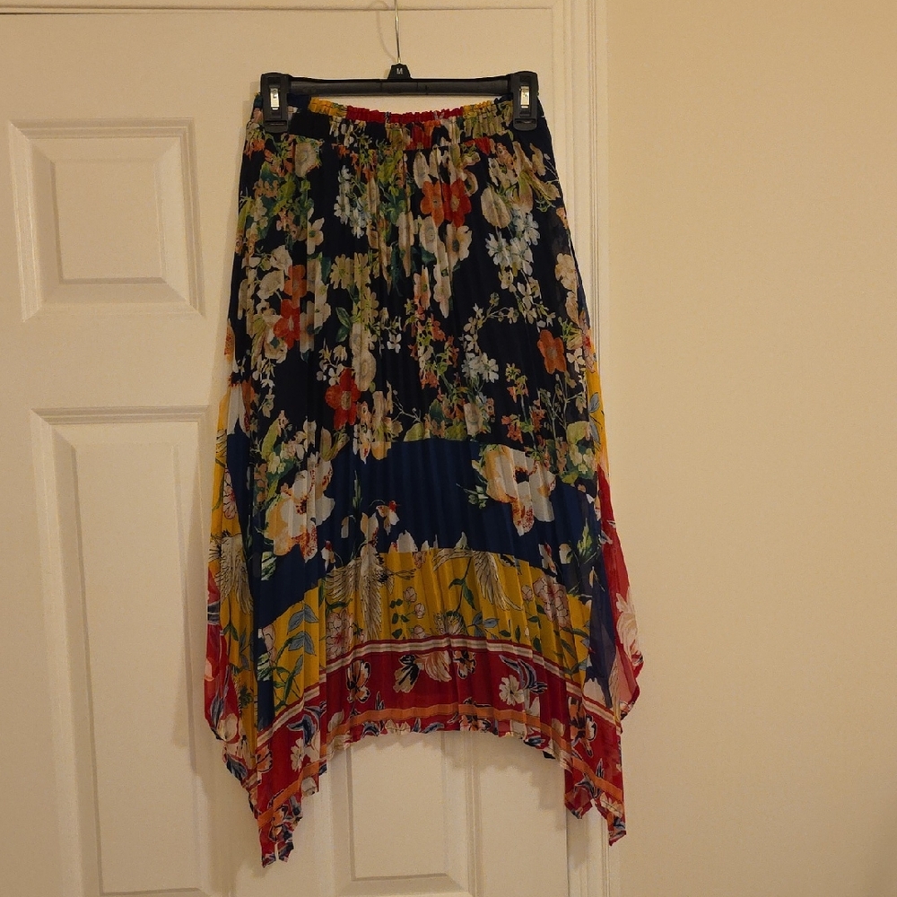 One September Small Vibrant Floral Maxi Skirt